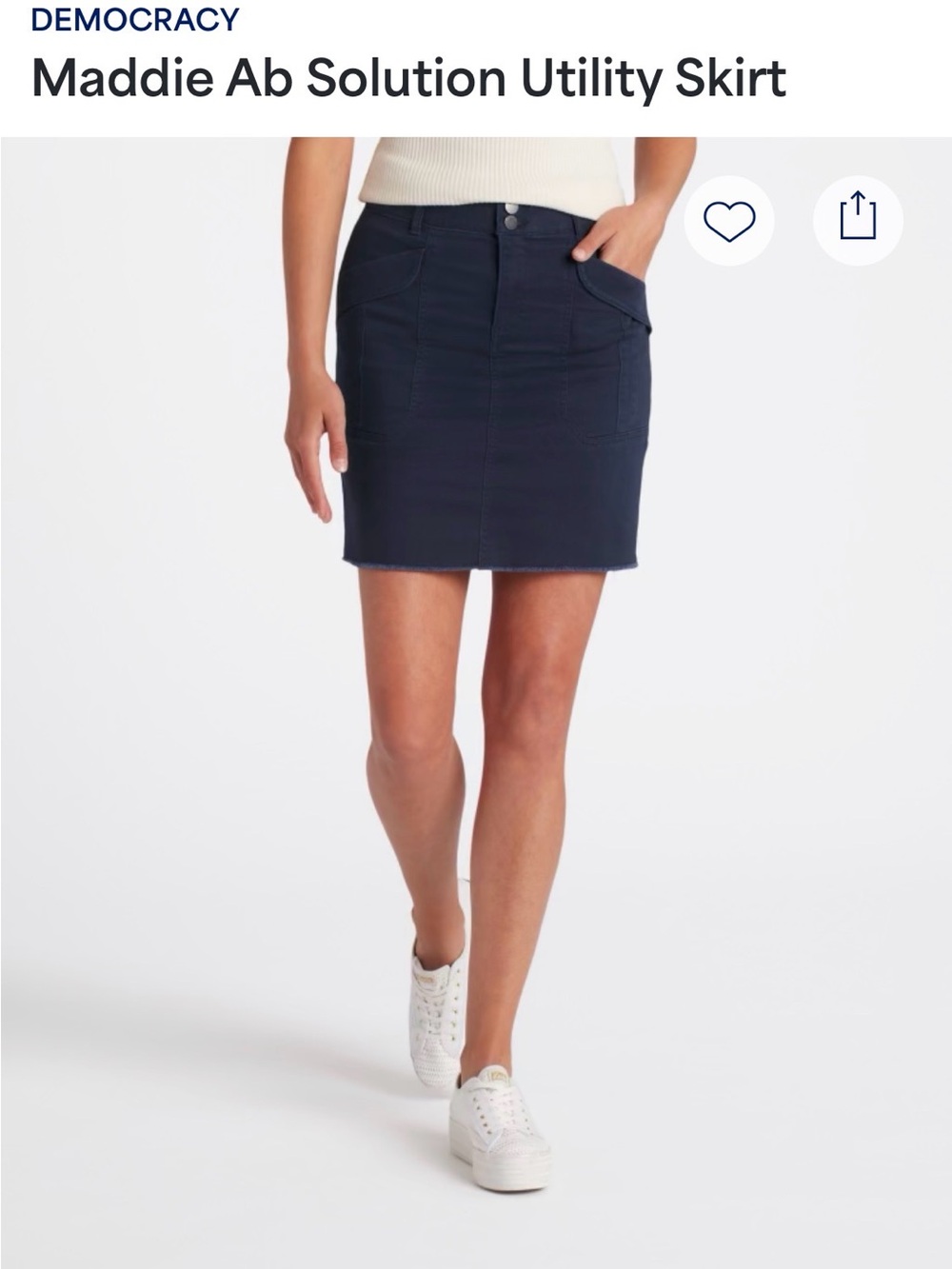 Democracy Navy Ab Solution Utility Mini Skirt with Front Pockets - Size 2